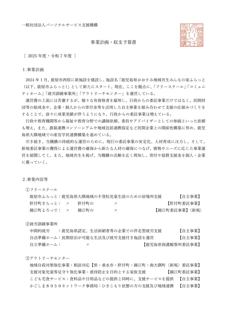 事業収支計画書(令和7年度)のサムネイル